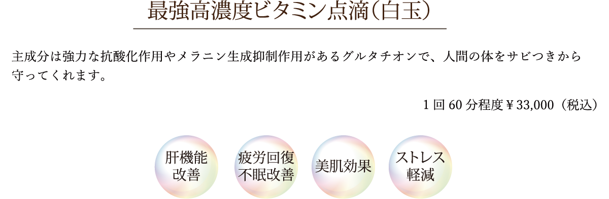 最強高濃度ビタミンC点滴（白玉）